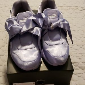 Purple satin Fenty bow sneaker